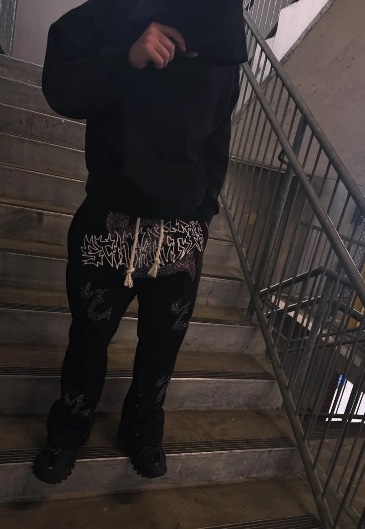 Stackz Logo Rhinestone Pants