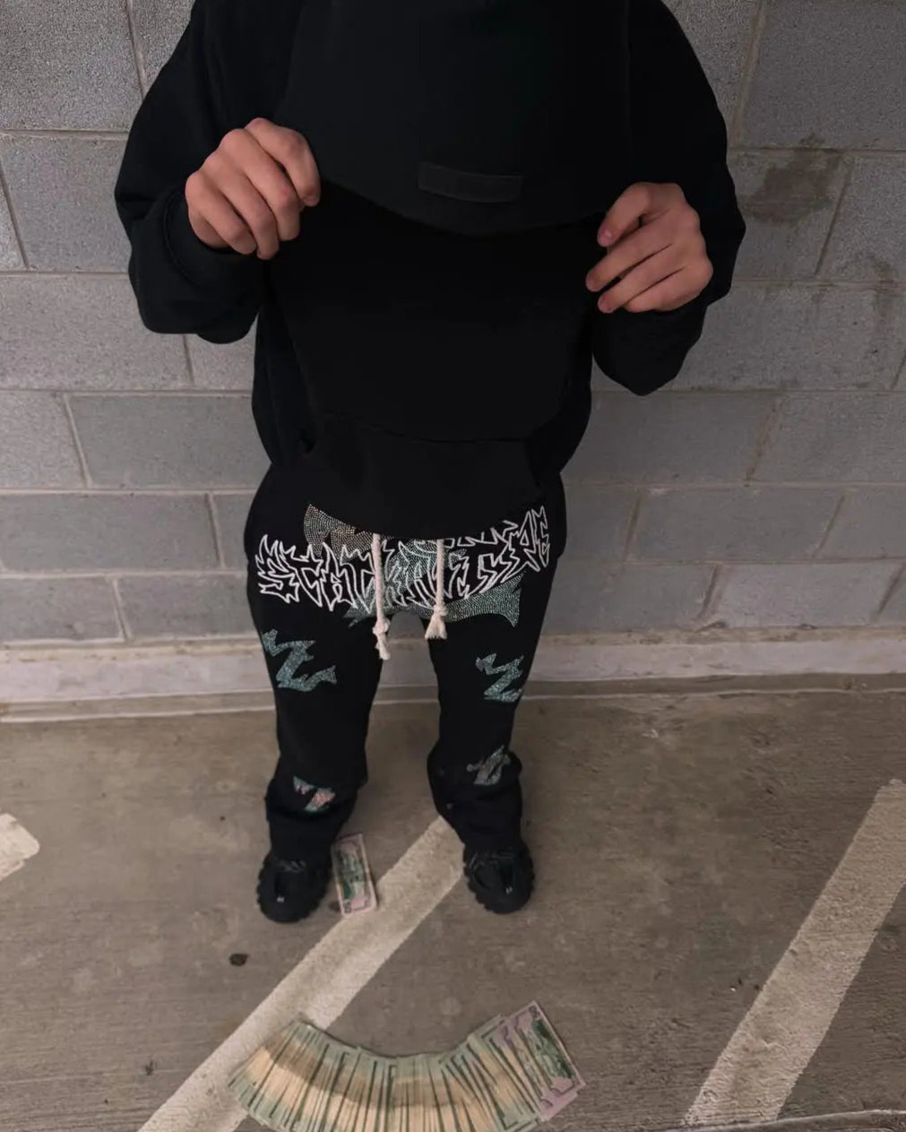 Stackz Logo Rhinestone Pants