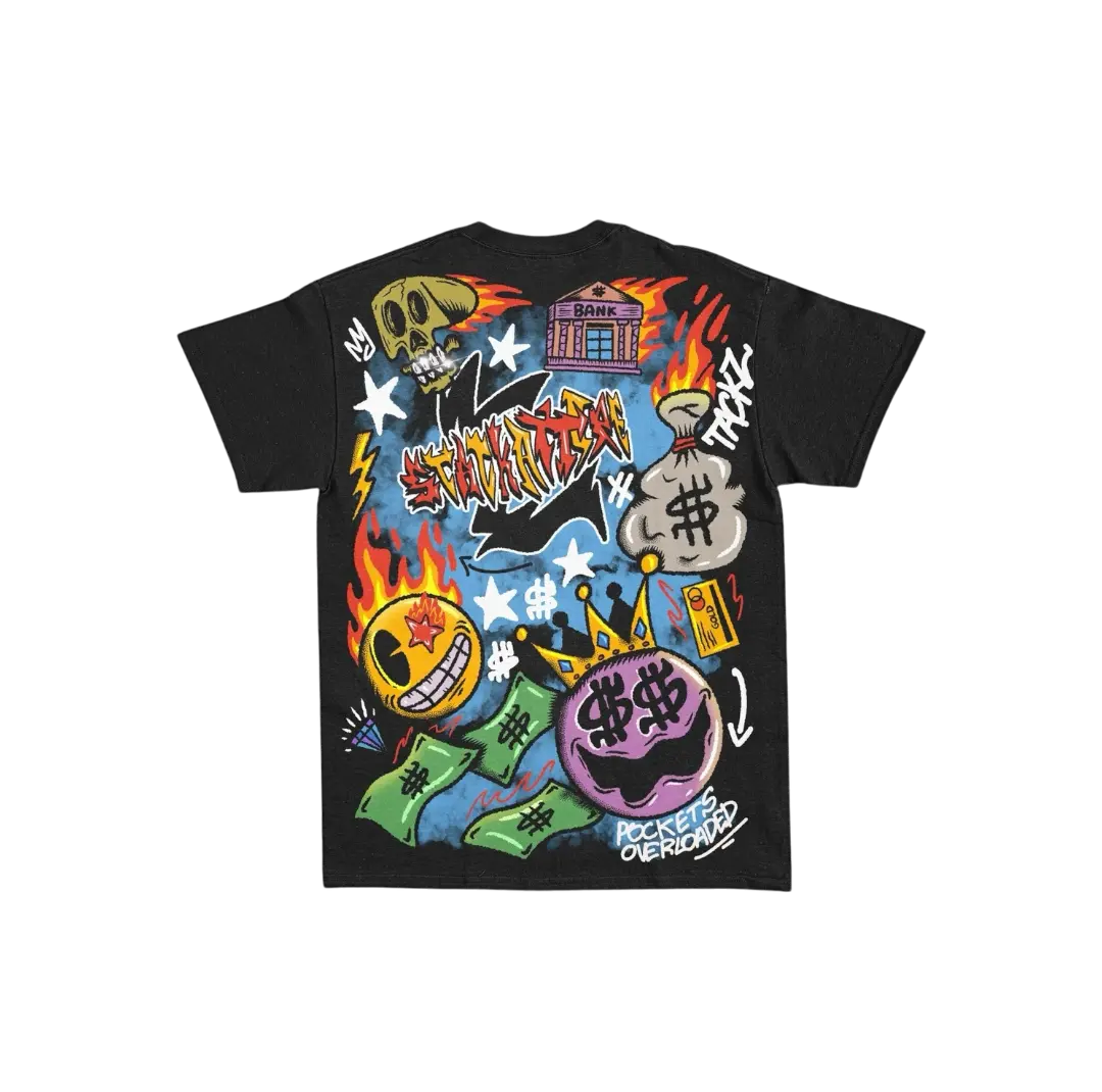 Black Pockets Overloaded Tee